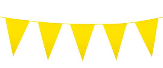Mini Wimpelkette-Girlande:3m / Wimpel 14x10cm, gelb 