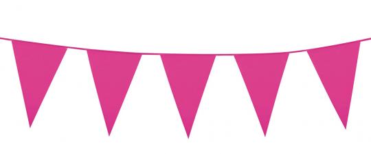 Kleine Wimpelkette-Girlande, PE-Folie:3 m / Wimpel 14 x 10 cm, pink 