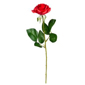 Rose (1 pièce): fleur artificielle:43 cm, rouge 