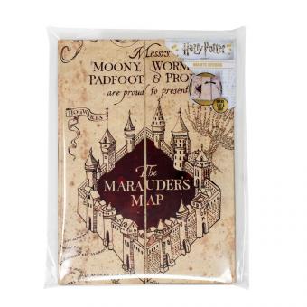 Harry Potter: Cahier magnétique A5 La carte du maraudeur:14,8 cm x 21 cm, beige 
