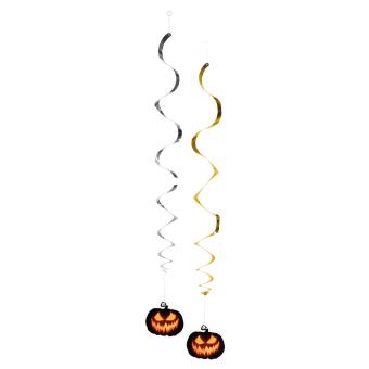 Creepy Pumpkin decorative spirals Halloween:2 Item, 85 cm 