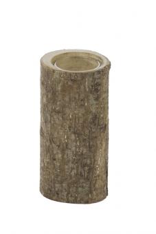 Bougeoir en bois avec verre:14cm x 8cm 
