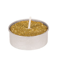 Glitzer Teelichter Kerzen:6 Stück, 3.5cm 