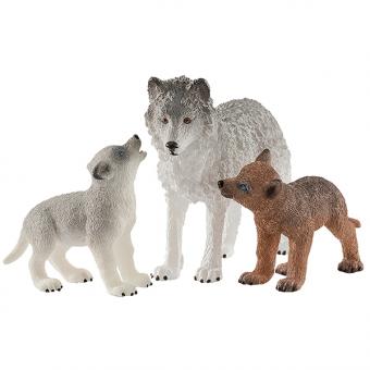 SCHLEICH: Wolf mother with puppies 