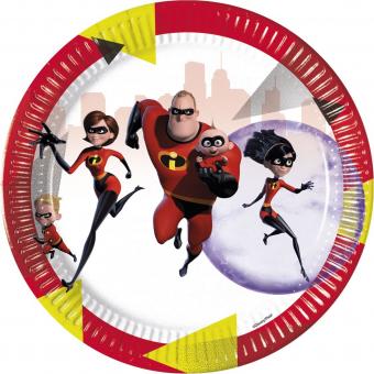 The Incredibles  Party plates:8 Item, 23 cm, multicolored 
