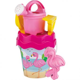 ANDRONI: Flamingo sand bucket set:17 cm 