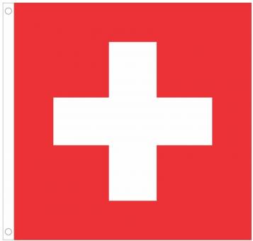 Drapeau suisse hissé: Décoration du 1er août:150 x 150 cm, rouge/blanc 