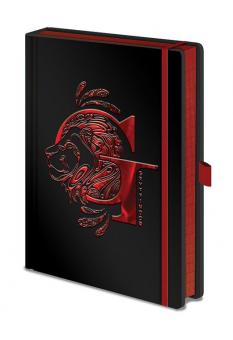 Harry Potter: Feuille de Gryffondor Premium pour ordinateur portable:A5 (14,8 cm x 21 cm), noir/rouge 