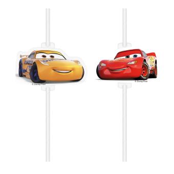 Disney Cars Trinkhalme: Kindergeburtstag Tischdeko:6 Stück, 24 cm, mehrfarbig 