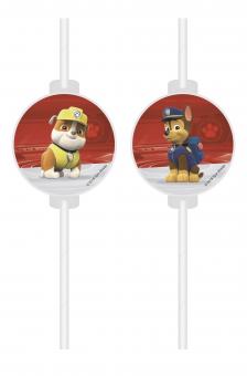 Paw Patrol: Drinking straws Rubble and Chase:multicolored 