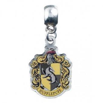 Harry Potter: Anhänger Hufflepuff Crest (versilbert):15 x 20 mm, gelb 