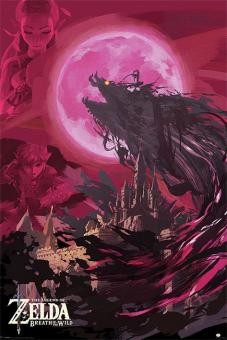 Legend of Zelda Breath of the Wild Affiche: Ganon Blood Moon:61 x 91 cm, rouge 