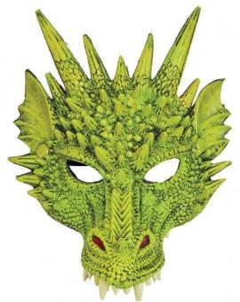 Drachen Maske aus PU-Schaum:grün 