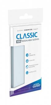Ultimate Guard: Classic Sleeves wiederverschliessbar Standardgrösse Transparent:100 Stück, 66 x 93 mm, transparent 