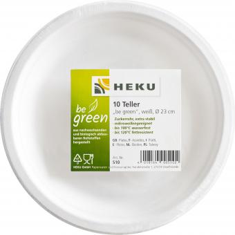 Partyteller be green, kompostierbar:10 Stück, 23cm, weiss 