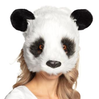 Plüsch-Halbmaske Panda:schwarz/weiss 