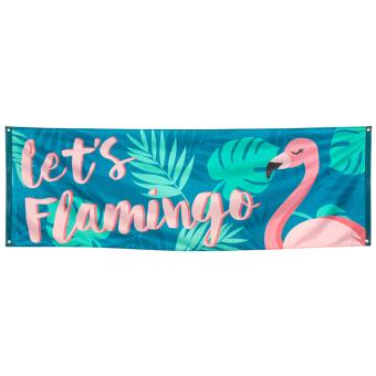 Polyester Banner Lets flamingo:74 x 220 cm, multicolored 