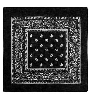 Bandana Halstuch Cowboy:55 x 55 cm, schwarz 