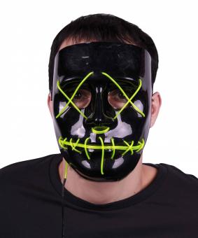 Purge Maske mit Neonlicht:schwarz/grün 