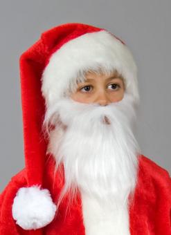 Père Noël Barbe en peluche pour enfants:blanc 