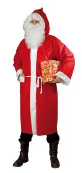 Santa Claus Coat with Hood: Made of laundry velvet Kapuze:red 