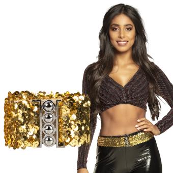 Ceinture pailleté:60 cm x 5 cm, or 