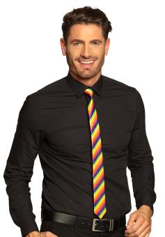 Krawatte Regenbogen:50cm, mehrfarbig 