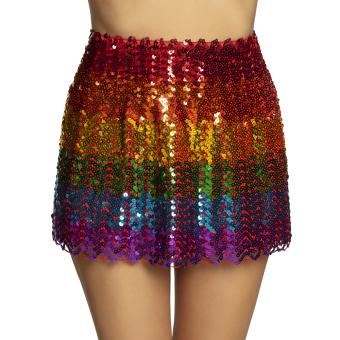 Mini skirt Sequins Rainbow :colorful 