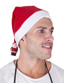 Santa hat with LED Santa bobble:red 