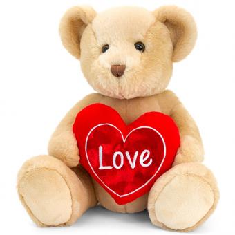 KEEL: Chester Bear with a heart:30cm, brown 