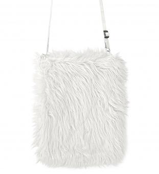 plush Shoulder bag:20x25cm, white 