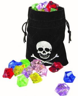 Pirates bag with precious stones:8x12cm, black 