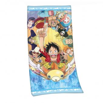 One Piece:  Velours-Handtuch Strohhutpiraten:75 x 150 cm 
