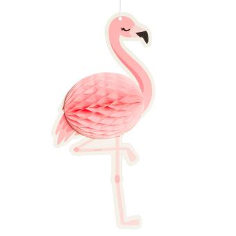Honeycomb decoration Flamingo:27 x 14 cm, pink 