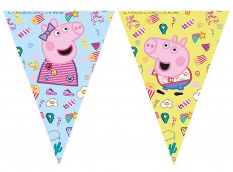 Peppa Pig: Wimpel Girlande:2.3m, mehrfarbig 