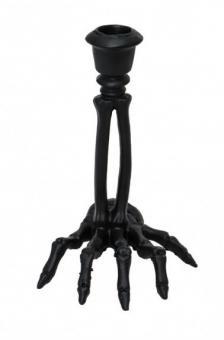 Bougeoir main squelette: Halloween decoration:12 x 11.5 x 16 cm, noir 