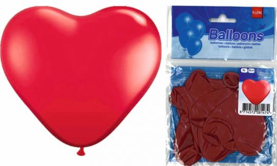 Heart balloons:8 Item, 30 cm, red 