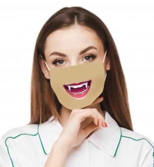 Vampire mouth / nose fabric mask:natur 
