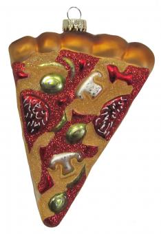 Pizza slice, hand-blown glass, hand-painted:13cm 