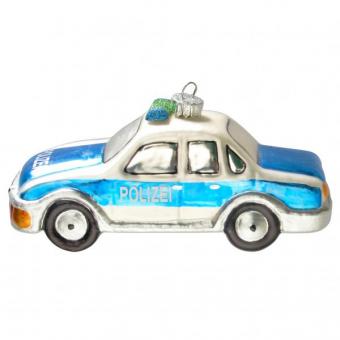 Blauer Polizeiwagen: Christbaumschmuck:12cm 