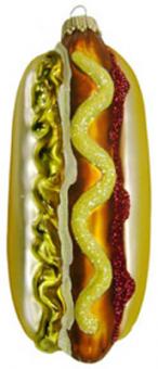 Hot Dog aus Glas: Christbaumschmuck:13cm 