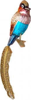 Kingfisher avec une plume: Décorations pour arbres de Noël:15cm 