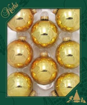 Jeu de boules d'or: Décorations pour arbres de Noël:8 pièce, 7cm, rouge 
