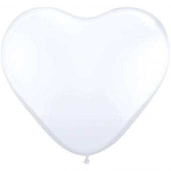 Herzballone:8 Stück, 30 cm, weiss 