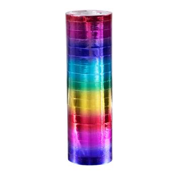 Rolls of paper streamers rainbow metallic:2 Item, 4 m, colorful 