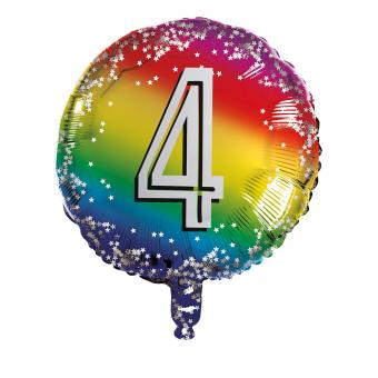 Foil balloon round number 4:45 cm 