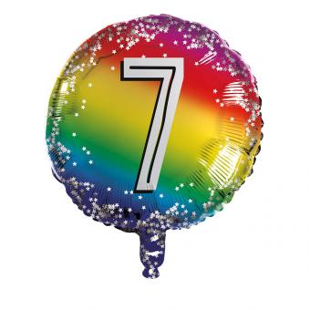 Foil balloon round number 7:45 cm 