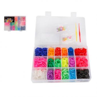 Loom bands set in a case 