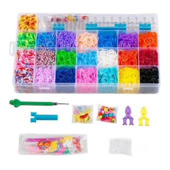 Loom bands set in a case 