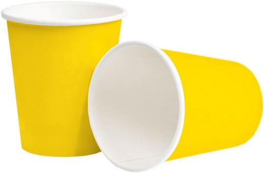 Gobelets en papier jetables:10 pièce, 2.5 dl, jaune 